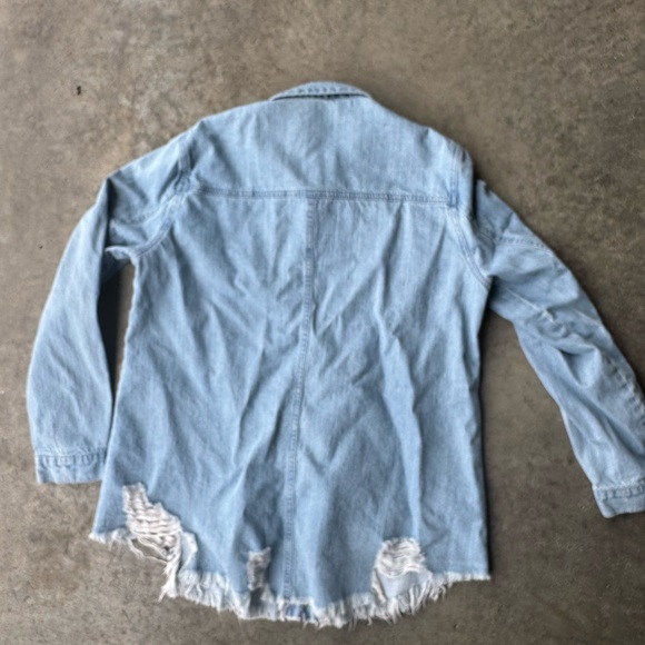 Mazik Light Blue Distressed Denim Shirt - Picture 4 of 4
